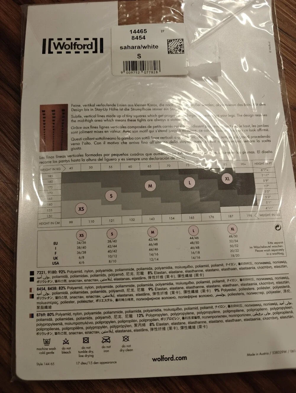 Wolford Rachel Black Sheer Patterned Tights